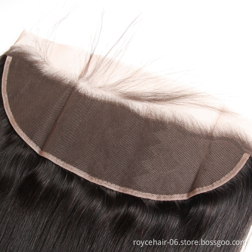 Transparent HD Lace Frontal Straight Virgin Hair Pre Plucked Swiss Lace Closure Frontal With Baby Hair